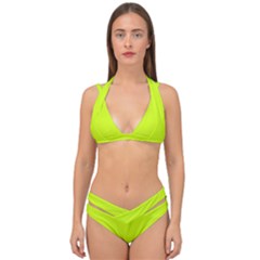 Arctic Lime Double Strap Halter Bikini Set by FabChoice