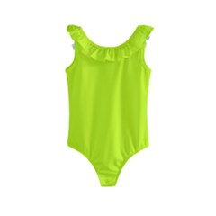 Arctic Lime Kids  Frill Swimsuit by FabChoice