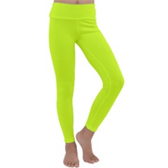 Arctic Lime Kids  Lightweight Velour Classic Yoga Leggings by FabChoice