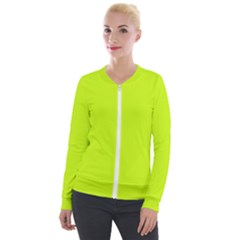 Arctic Lime Velvet Zip Up Jacket by FabChoice