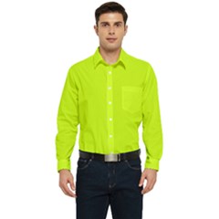 Arctic Lime Men s Long Sleeve Pocket Shirt  by FabChoice