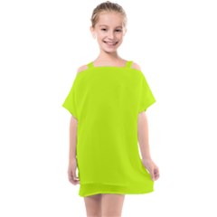 Arctic Lime Kids  One Piece Chiffon Dress by FabChoice