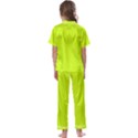 Arctic Lime Kids  Satin Short Sleeve Pajamas Set View2