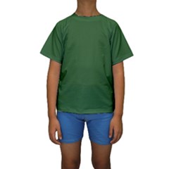 Basil Green Kids  Short Sleeve Swimwear by FabChoice