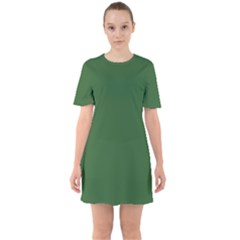 Basil Green Sixties Short Sleeve Mini Dress by FabChoice