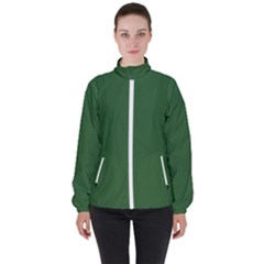 Basil Green Women s High Neck Windbreaker by FabChoice