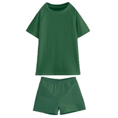 Basil Green Kids  Swim Tee And Shorts Set by FabChoice