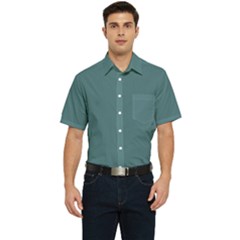 Beetle Green Men s Short Sleeve Pocket Shirt  by FabChoice