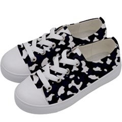 Camouflage Bleu Kids  Low Top Canvas Sneakers by kcreatif