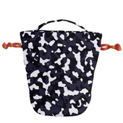 Camouflage Bleu Drawstring Bucket Bag by kcreatif