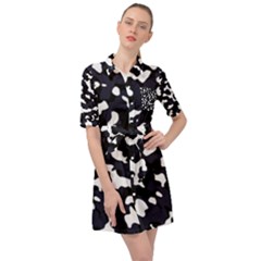 Camouflage Bleu Belted Shirt Dress by kcreatif