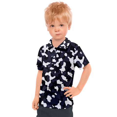 Camouflage Bleu Kids  Polo Tee by kcreatif