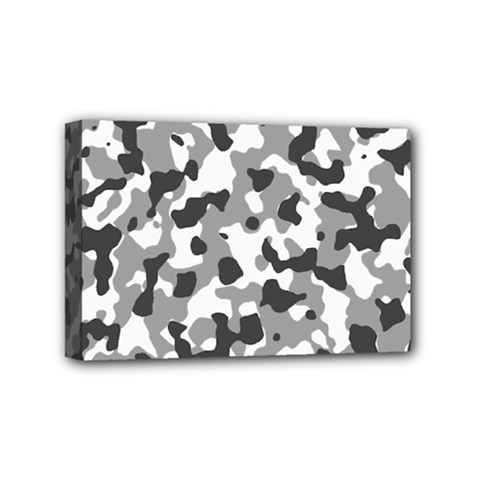 Camouflage Gris/blanc Mini Canvas 6  X 4  (stretched) by kcreatif