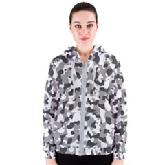 Camouflage Gris/blanc Women s Zipper Hoodie by kcreatif