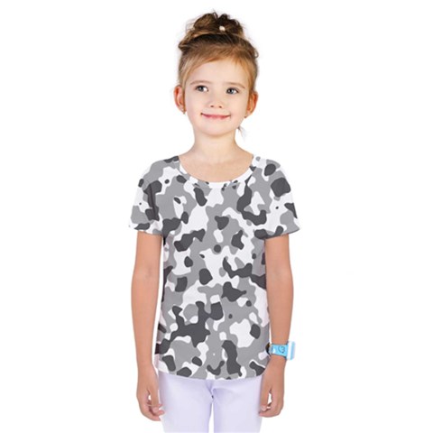 Camouflage Gris/blanc Kids  One Piece Tee by kcreatif