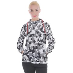 Camouflage Gris/blanc Women s Hooded Pullover by kcreatif