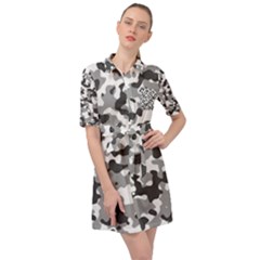 Camouflage Gris/blanc Belted Shirt Dress by kcreatif