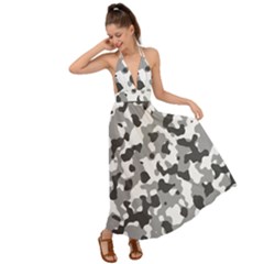 Camouflage Gris/blanc Backless Maxi Beach Dress by kcreatif