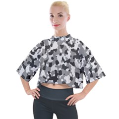 Camouflage Gris/blanc Mock Neck Tee by kcreatif