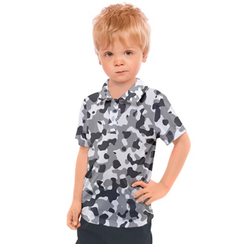 Camouflage Gris/blanc Kids  Polo Tee by kcreatif