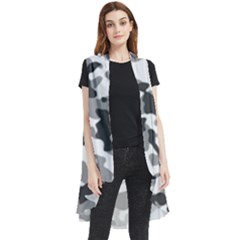 Camouflage Gris/blanc Sleeveless Chiffon Waistcoat Shirt