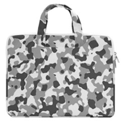 Camouflage Gris/blanc Macbook Pro Double Pocket Laptop Bag (large)