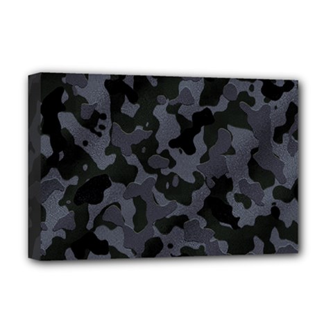 Camouflage Violet Deluxe Canvas 18  X 12  (stretched) by kcreatif