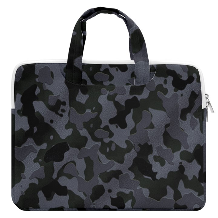 Camouflage Violet MacBook Pro Double Pocket Laptop Bag (Large)