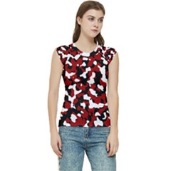 Camouflage Rouge Women s Raglan Cap Sleeve Tee by kcreatif