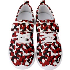 Camouflage Rouge Men s Velcro Strap Shoes by kcreatif