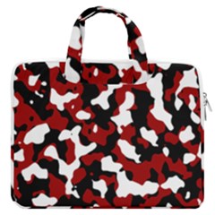 Camouflage Rouge Macbook Pro Double Pocket Laptop Bag by kcreatif