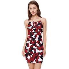 Camouflage Rouge Summer Tie Front Dress