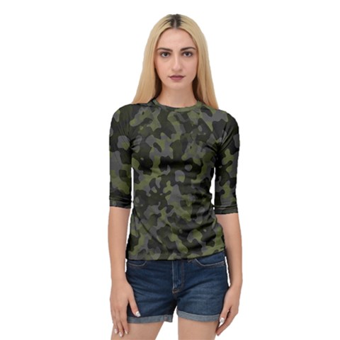 Camouflage Vert Quarter Sleeve Raglan Tee by kcreatif