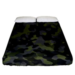 Camouflage Vert Fitted Sheet (queen Size) by kcreatif