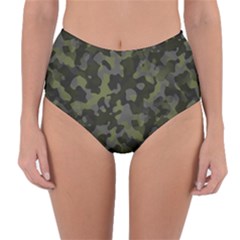 Camouflage Vert Reversible High-waist Bikini Bottoms by kcreatif