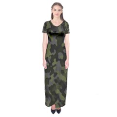 Camouflage Vert Short Sleeve Maxi Dress by kcreatif