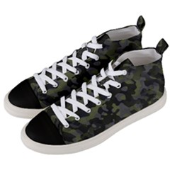 Camouflage Vert Men s Mid-top Canvas Sneakers by kcreatif