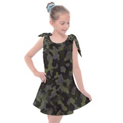 Camouflage Vert Kids  Tie Up Tunic Dress by kcreatif