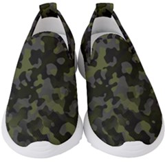 Camouflage Vert Kids  Slip On Sneakers by kcreatif