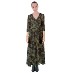 Camouflage Vert Button Up Maxi Dress by kcreatif