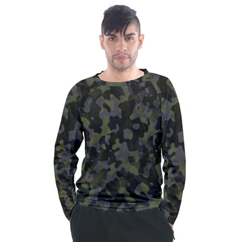 Camouflage Vert Men s Long Sleeve Raglan Tee by kcreatif