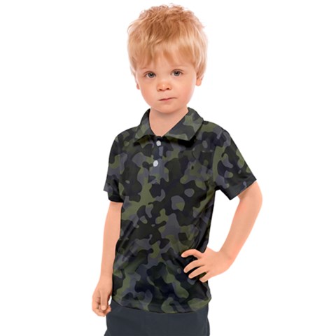 Camouflage Vert Kids  Polo Tee by kcreatif