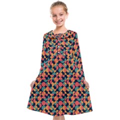 Beautiful Shapes Pattern Kids  Midi Sailor Dress by designsbymallika