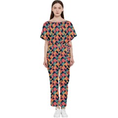 Beautiful Shapes Pattern Batwing Lightweight Jumpsuit