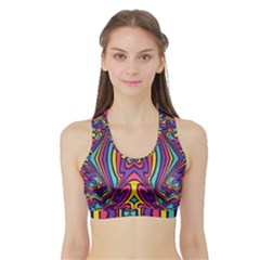 Abstract Pattern Sports Bra With Border by designsbymallika