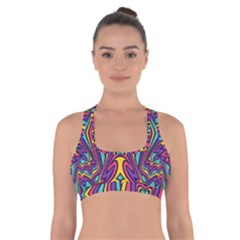 Abstract Pattern Cross Back Sports Bra by designsbymallika