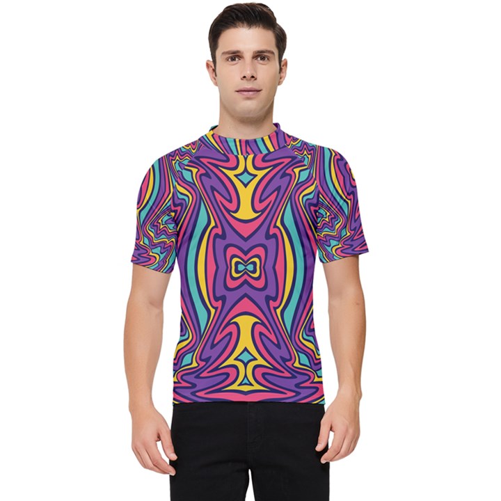 Abstract Pattern Men s Short Sleeve Rash Guard