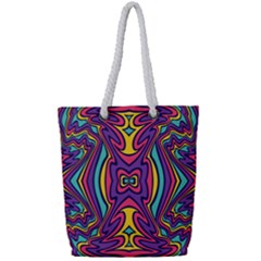 Abstract Pattern Full Print Rope Handle Tote (small)