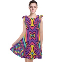 Abstract Pattern Tie Up Tunic Dress by designsbymallika