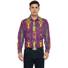 Abstract Pattern Men s Long Sleeve Pocket Shirt 